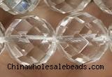 CNC709 15.5 inches 20mm faceted round white crystal beads