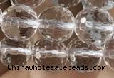 CNC713 15.5 inches 8mm faceted round white crystal beads