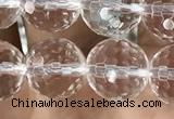 CNC714 15.5 inches 10mm faceted round white crystal beads