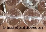 CNC715 15.5 inches 12mm faceted round white crystal beads