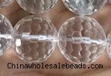 CNC716 15.5 inches 14mm faceted round white crystal beads
