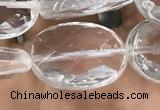 CNC765 15.5 inches 13*18mm faceted oval white crystal beads