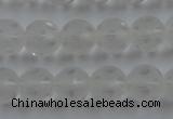 CNC82 15.5 inches 8mm carved round matte white crystal beads