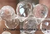 CNC822 Top drilled 6*9mm faceted teardrop white crystal beads