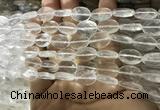 CNC840 15.5 inches 8*12mm faceted oval white crystal beads