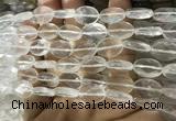 CNC841 15.5 inches 10*14mm faceted oval white crystal beads