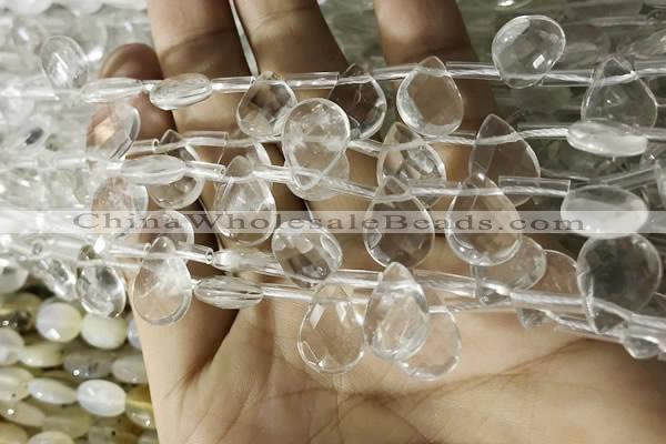 CNC843 Top drilled 8*12mm faceted briolette white crystal beads