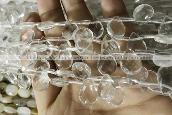 CNC844 Top drilled 10*14mm faceted briolette white crystal beads