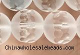 CNC853 15.5 inches 12mm faceted round white crystal beads