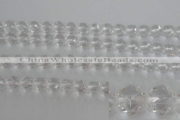 CNC89 15.5 inches 8mm faceted round natural white crystal beads