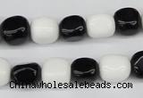 CNG02 15.5 inches 9*12mm nuggets black & white agate beads