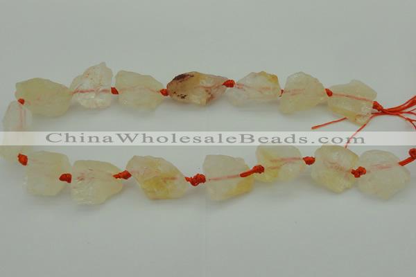 CNG1001 15.5 inches 15*25mm - 25*30mm nuggets citrine gemstone beads