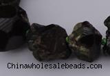CNG1016 15.5 inches 10*14mm - 18*25mm nuggets green garnet beads