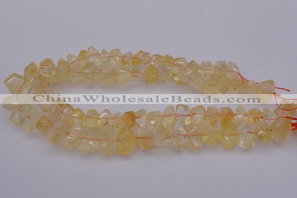 CNG1020 15.5 inches 8*12mm - 12*16mm faceted nuggets citrine beads