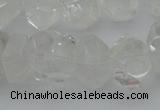 CNG1021 15.5 inches 10*14mm - 15*20mm faceted nuggets white crystal beads