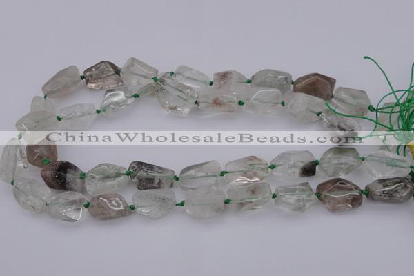 CNG1031 15.5 inches 13*18mm - 15*20mm nuggets green-phantom beads