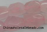 CNG1056 15.5 inches 12*16mm - 15*20mm faceted nuggets rose quartz beads