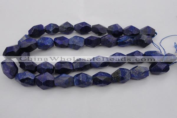 CNG1060 15.5 inches 12*16mm - 15*20mm faceted nuggets lapis lazuli beads