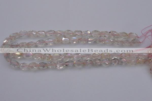 CNG1099 8*12mm - 10*14mm faceted nuggets AB-color white crystal beads