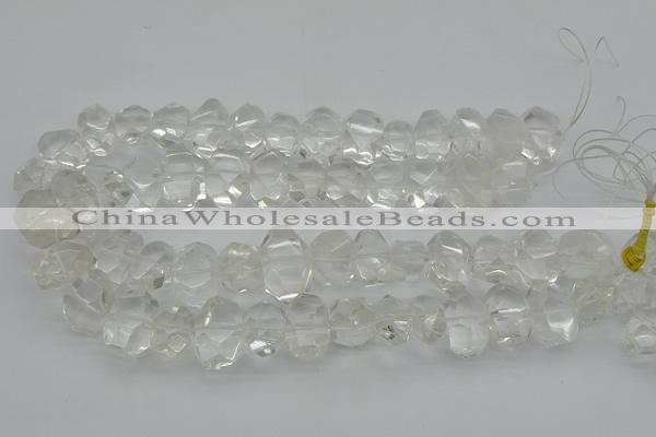 CNG1150 15.5 inches 10*14mm - 15*20mm faceted nuggets white crystal beads
