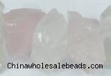 CNG1310 15*22mm – 16*35mm nuggets white crystal & rose quartz beads