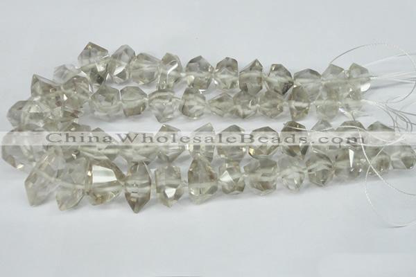 CNG1314 12*18mm – 14*28mm faceted nuggets smoky quartz beads