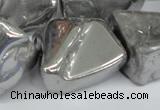 CNG1320 15.5 inches 15*30mm – 25*35mm nuggets plated quartz beads