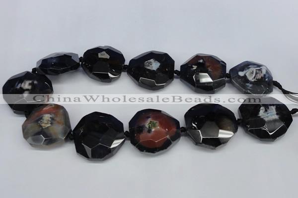 CNG1338 15.5 inches 32*35mm faceted freeform agate beads