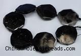 CNG1350 15.5 inches 52*55mm faceted freeform agate beads