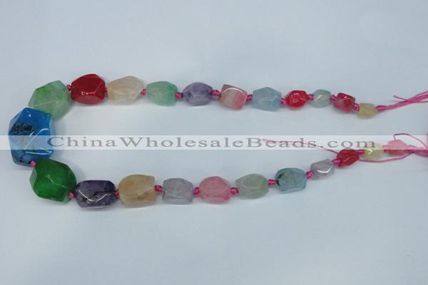 CNG1361 15.5 inches 8*10mm - 20*25mm faceted nuggets agate beads