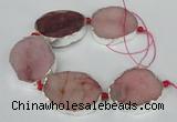 CNG1491 8 inches 30*35mm - 35*45mm freeform agate beads with brass setting