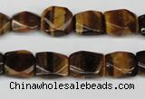 CNG15 15.5 inches 10*12mm faceted nuggets yellow tiger eye beads