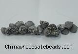 CNG1536 7.5 inches 10*14mm - 15*20mm nuggets plated druzy agate beads