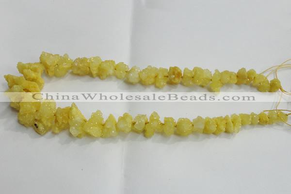 CNG1544 15.5 inches 6*8mm - 15*20mm nuggets plated druzy quartz beads