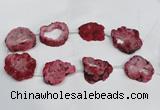 CNG1561 30*35mm - 35*40mm freeform plated druzy agate beads