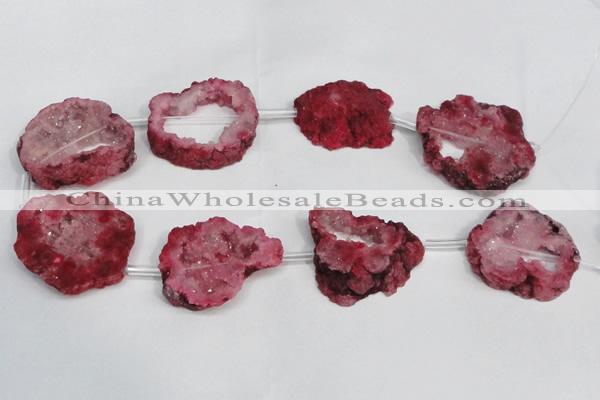 CNG1561 30*35mm - 35*40mm freeform plated druzy agate beads