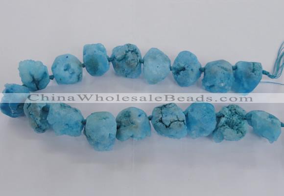 CNG1645 15.5 inches 18*25mm - 22*30mm nuggets plated druzy agate beads