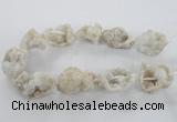CNG1647 15.5 inches 22*30mm - 25*45mm nuggets plated druzy agate beads