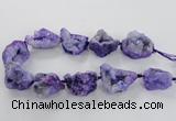 CNG1648 15.5 inches 22*30mm - 25*45mm nuggets plated druzy agate beads