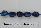 CNG1660 8 inches 20*25mm - 25*30mm freeform plated druzy agate beads