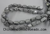 CNG1800 13*18mm - 15*20mm faceted nuggets plated quartz beads