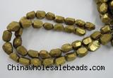 CNG1801 13*18mm - 15*20mm faceted nuggets plated quartz beads