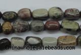 CNG202 15.5 inches 8*13mm nuggets leopard skin jasper beads