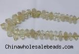 CNG2151 15.5 inches 10*25mm - 15*40mm faceted nuggets lemon quartz beads