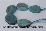 CNG2173 7.5 inches 25*35mm - 35*40mm freeform druzy agate beads