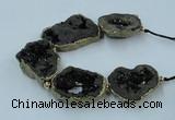 CNG2314 7.5 inches 25*35mm - 35*40mm freeform druzy agate beads