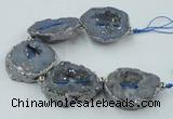 CNG2320 7.5 inches 25*35mm - 35*40mm freeform druzy agate beads