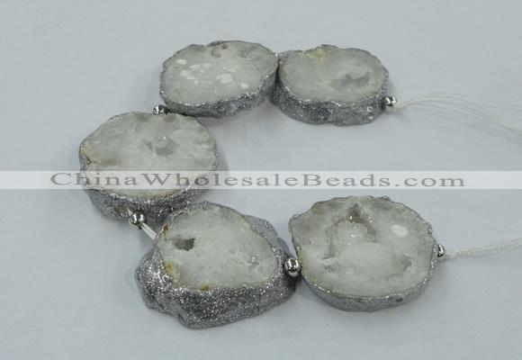 CNG2325 7.5 inches 35*40mm - 45*50mm freeform druzy agate beads