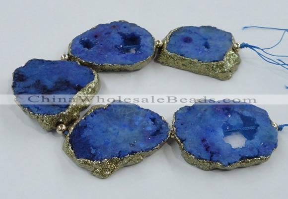 CNG2341 7.5 inches 40*50mm - 55*60mm freeform druzy agate beads