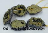 CNG2345 7.5 inches 25*35mm - 35*40mm freeform druzy agate beads